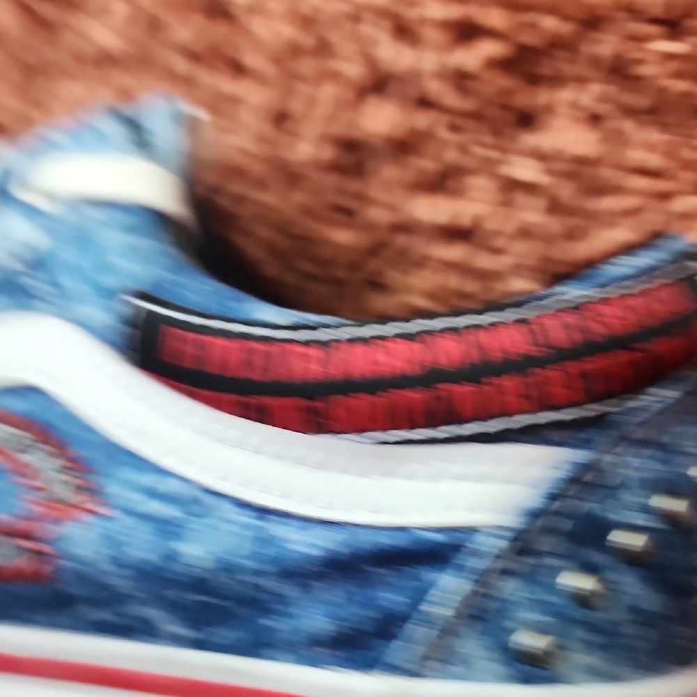 Vans Blue Acid Wash Men's Sneakers Cobra Kai Best Defense More Offense - Picture 10 of 14